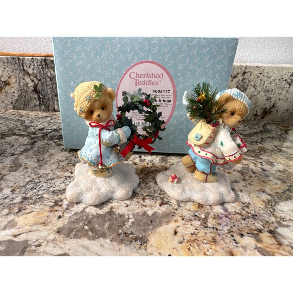 Cherished Teddies Eric and Inga Christmas Figurine